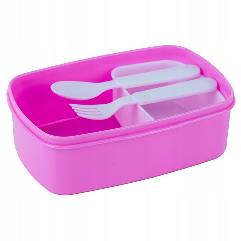 Lunchbox ze sztućcami dla dziewczynki 750 ml z kotem