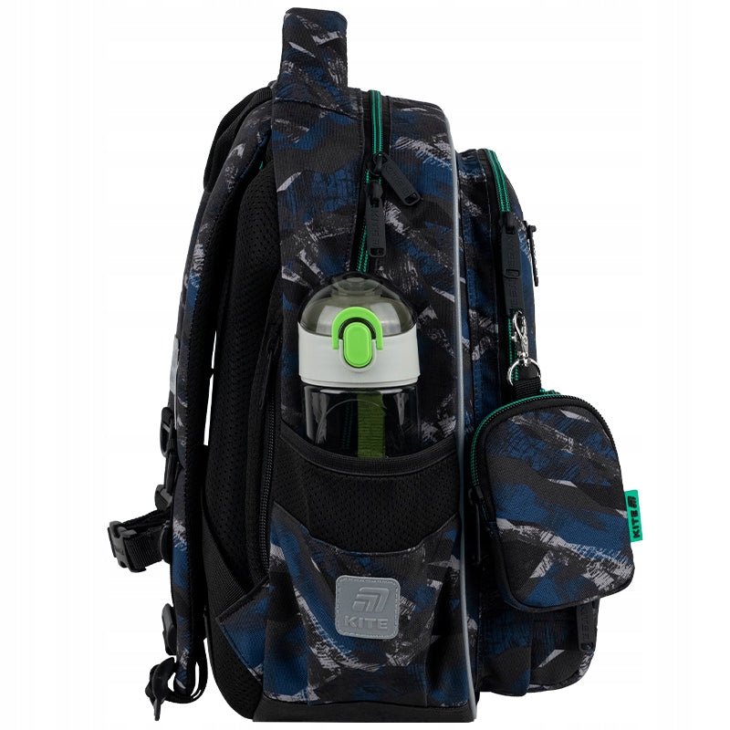 Plecak szkolny Kite z bocznymi kieszeniami na gumce na butelkę z wodą