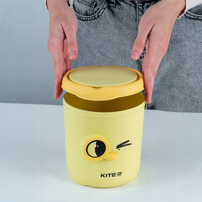 Kosz na śmieci na biurko dla dziecka żółty