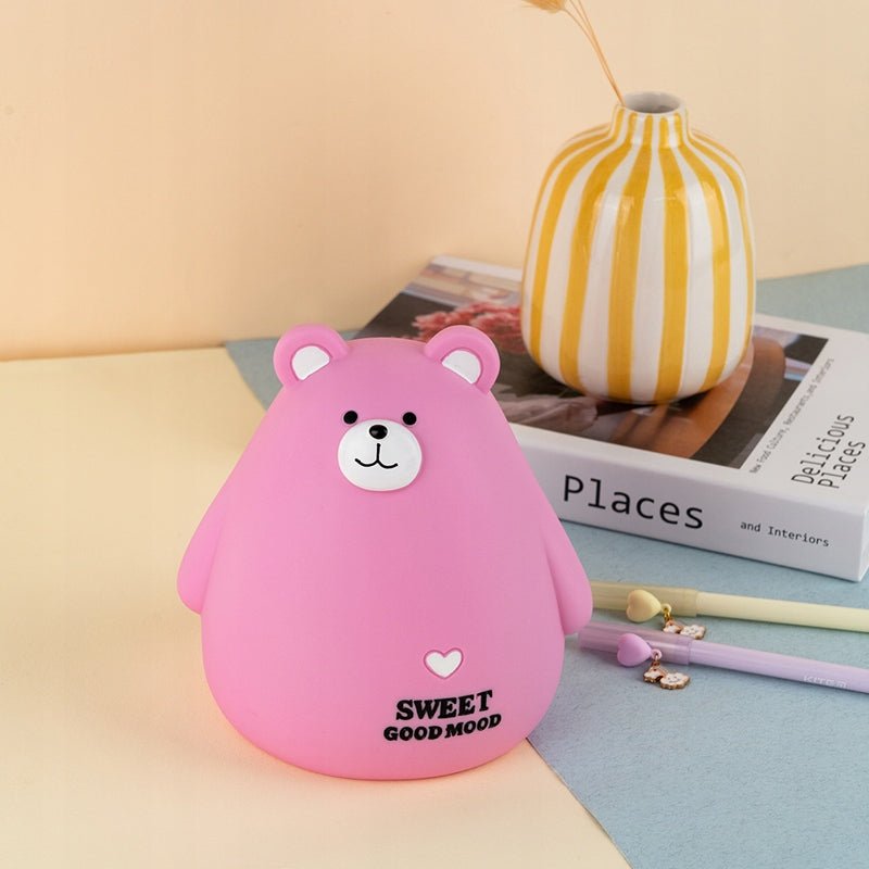 Skarbonka dla dzieci plastikowa otwierana różowy misiek Kite