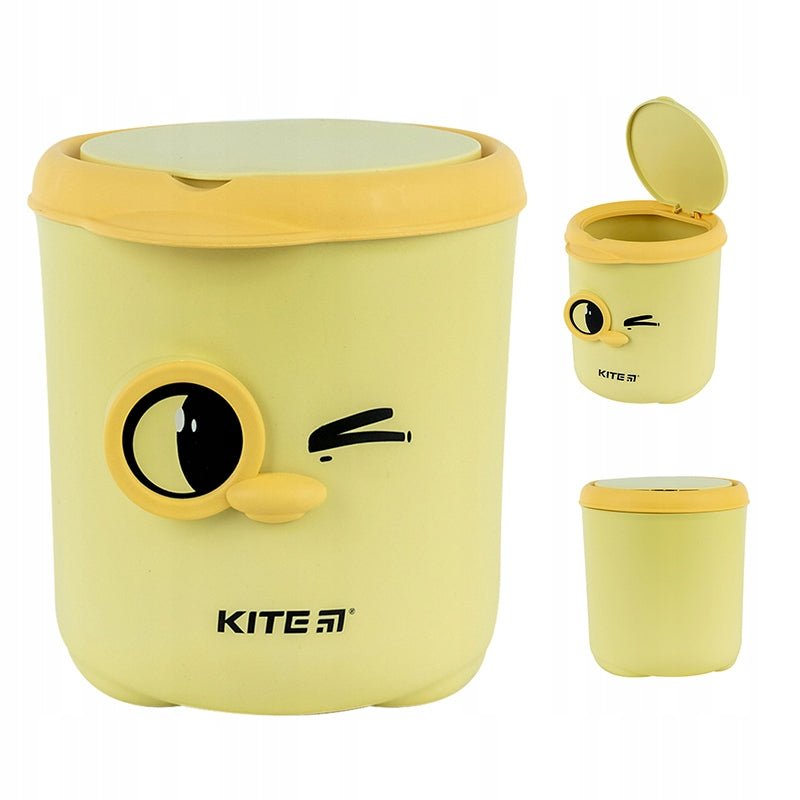 Kosz na śmieci na biurko dla dziecka żółty
