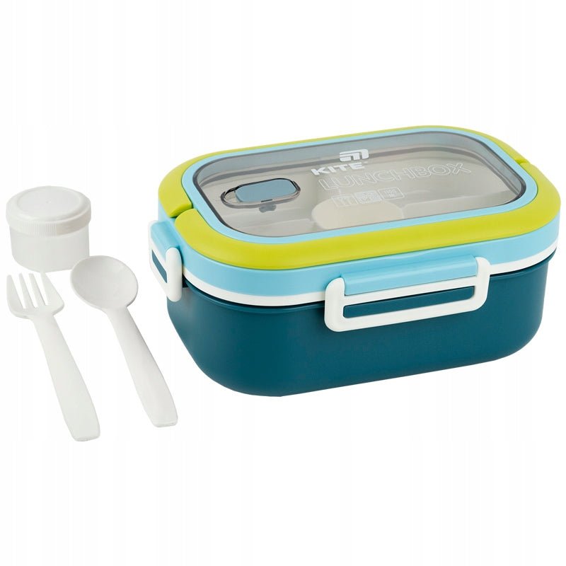 Śniadaniówka z bocznymi zatrzaskami i klapką do podgrzewania w mikrofalówce