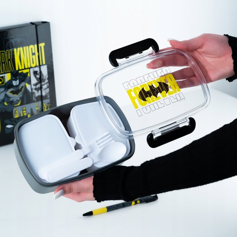 Lunchbox do szkoły ze sztućcami 2 komory 750 ml DC Batman