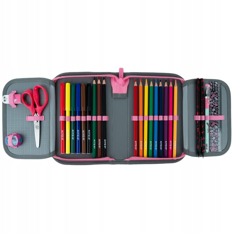 Piórnik do szkoły dla dziewczyny rozkładany dwuklapowy College Line Kite K24-622H-1