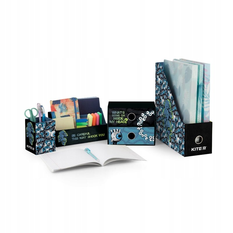 Organizer na biurko 4 elementy karton oczy czaszki