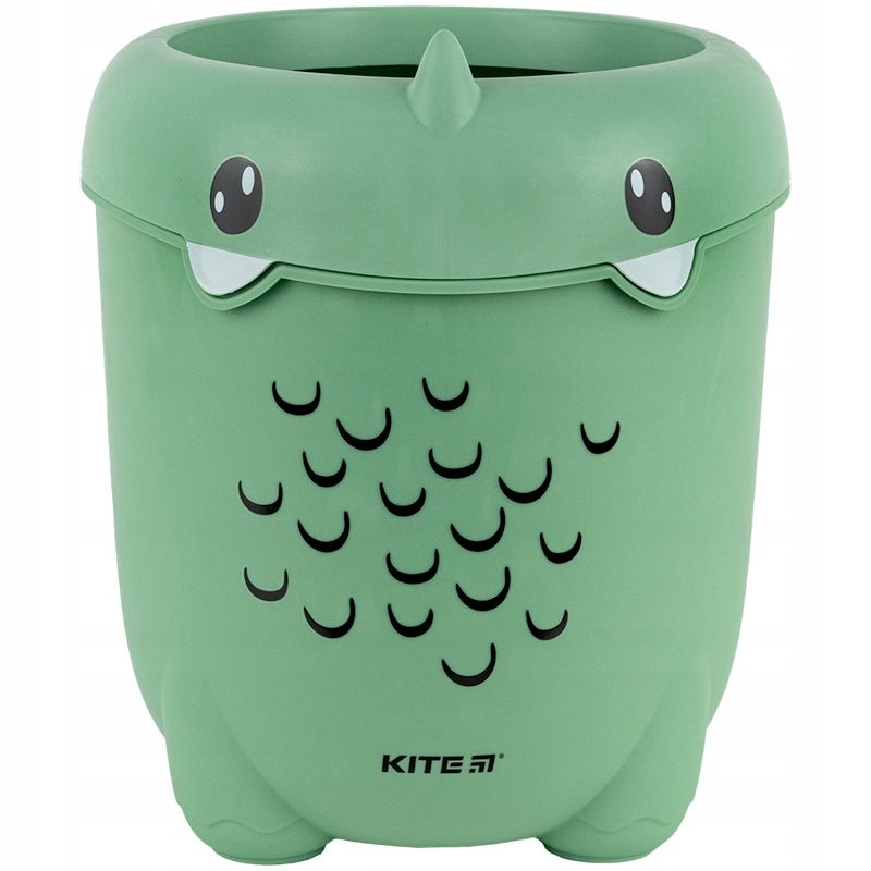 Kosz na śmieci na biurko dla dziecka zielony dinozaur