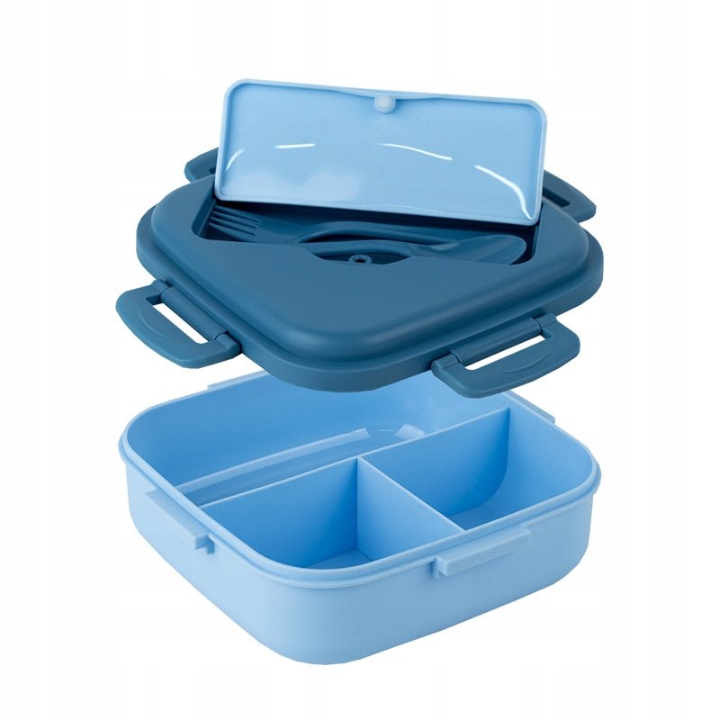 Lunchbox ze sztuccami na 3 komory