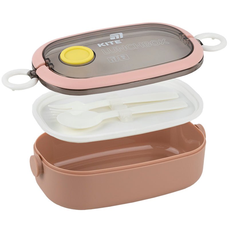 Plastikowy pojemnik z podziałem na trzy komory na różne dania