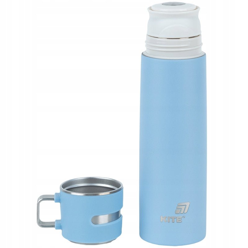 Termos z kubkiem metalowy 500 ml niebieski