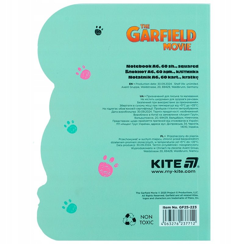 Notes pamiętnik A6 kotek Garfield Kite