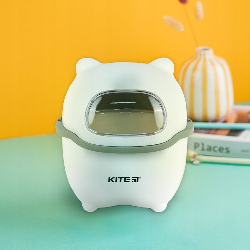 Kosz na śmieci na biurko dla dziecka zielony kosmos