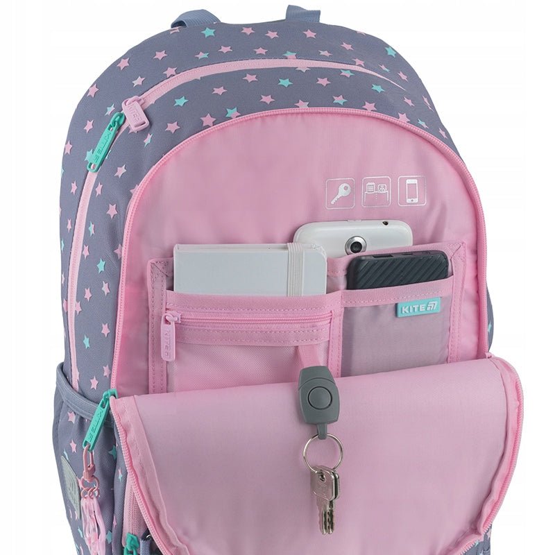 Praktyczne kieszenie na butelkę, telefon i lunchbox – wszystko na swoim miejscu!