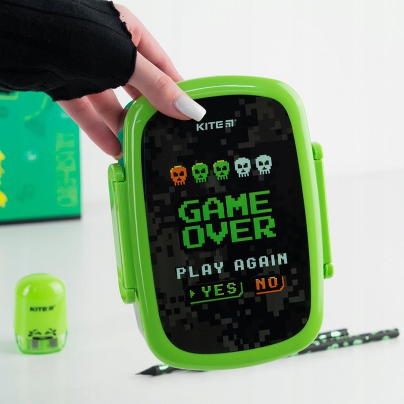Lunch box ze sztućcami i mini pojemnikiem 750 ml Game over