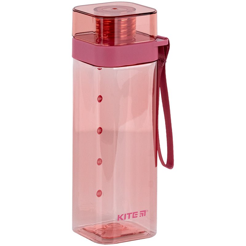 Butelka na wodę, kwadratowa 550 ml, różowy