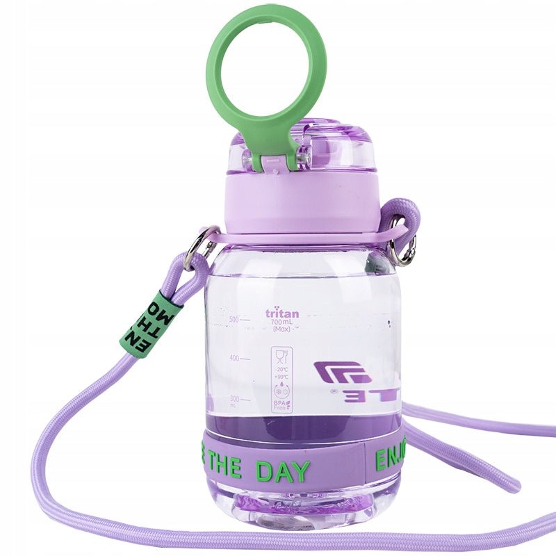 Bidon na wodę 700ml pasek na ramię uchwyt fioletowy Kite