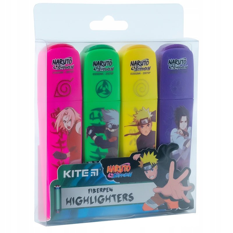 Markery zakreślacz zestaw 4 kolorów Naruto