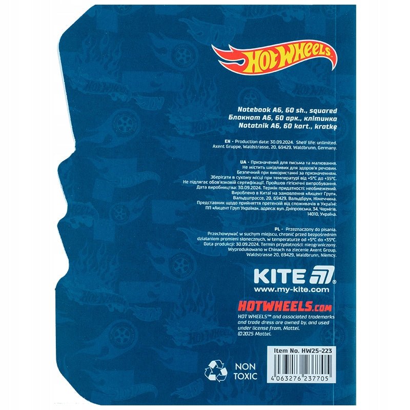 Notes pamiętnik A6 Hot Wheels niebieski Kite