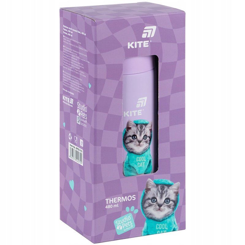 Termos z kubkiem dla dzieci metalowy 480 ml Studio Pets