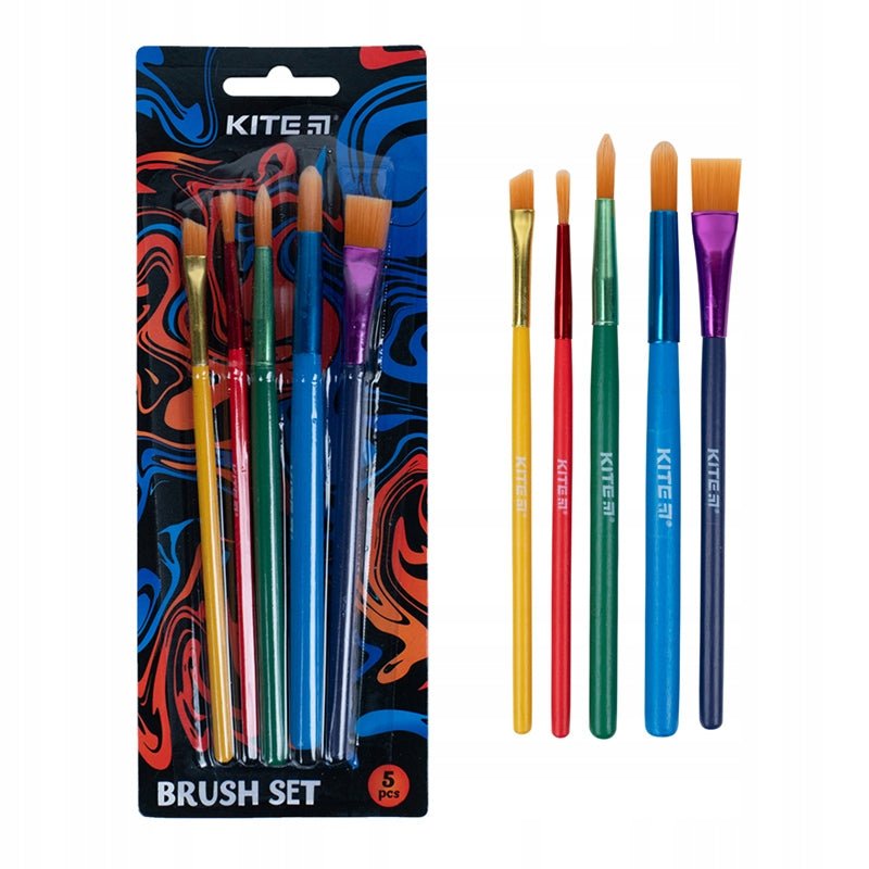 Pędzle malarskie artystyczne zestaw 5 sztuk