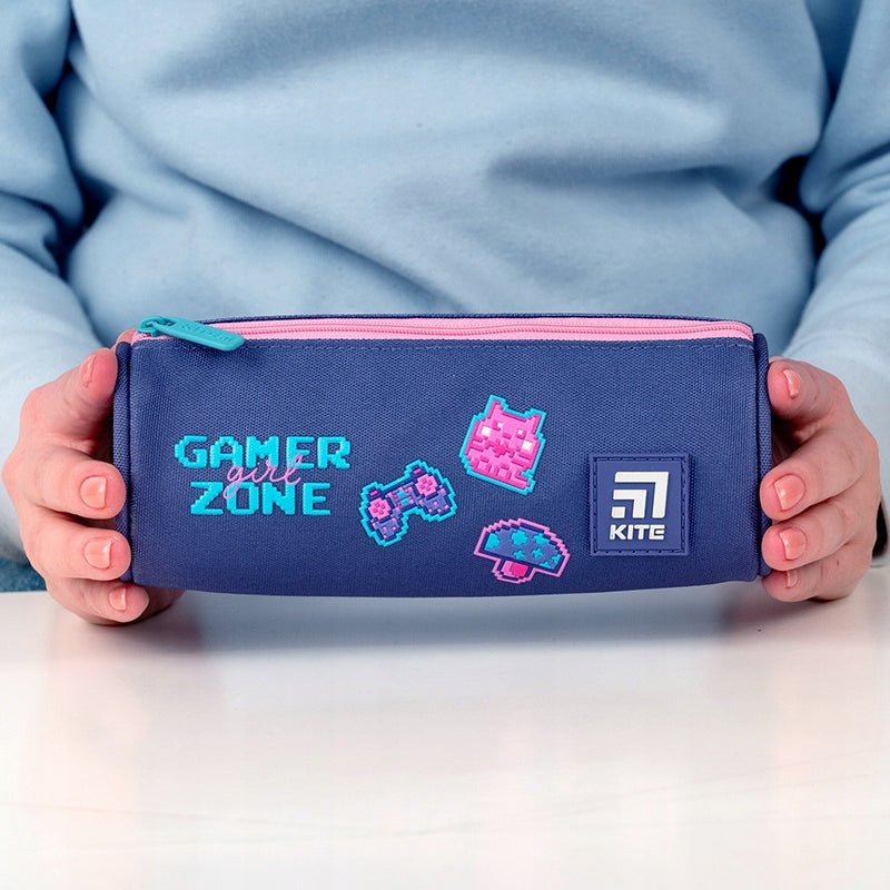 Piórnik saszetka szkolny dla dziewczynek niebieski