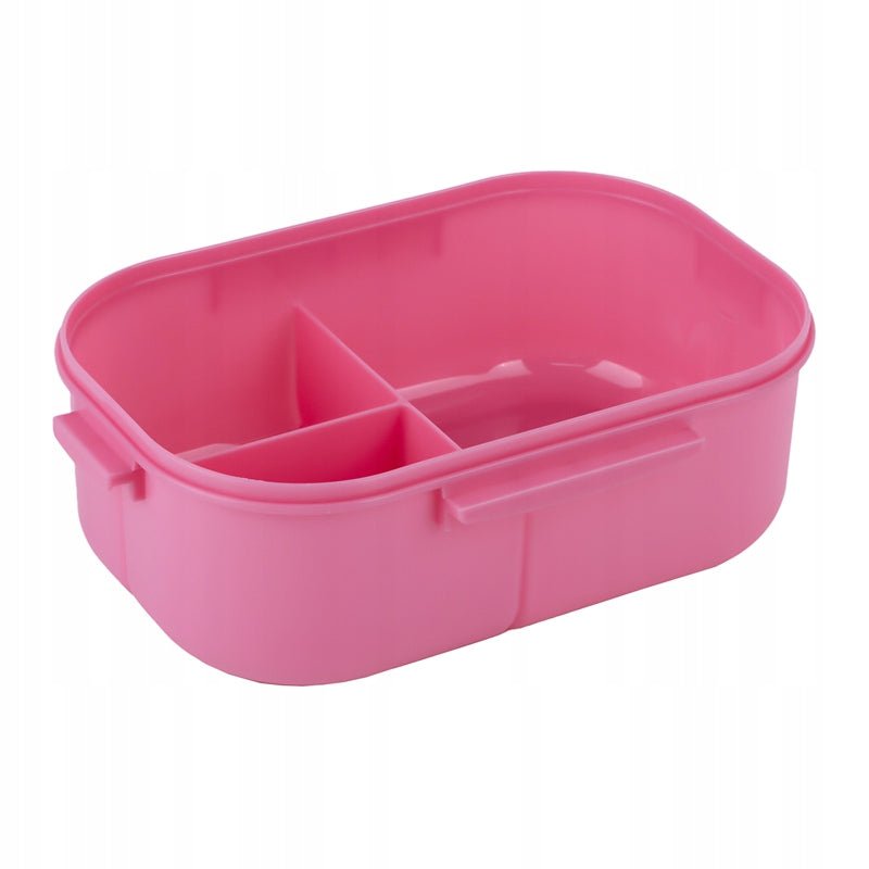 Lunchbox z przegrodkami i ze sztuccami 1200ml różowy