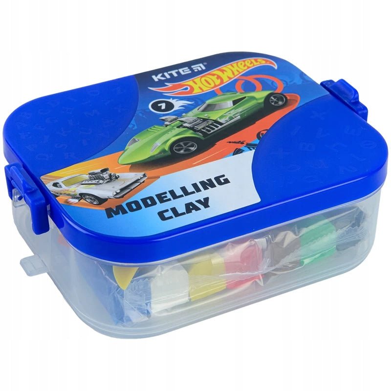 Plastelina w pudełku 7 kolorów i 8 narzędzi Hot Wheels