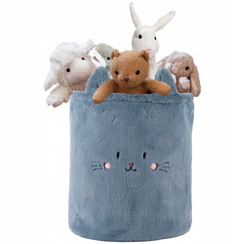 Kosz na zabawki pluszowy pojemnik organizer na drobiazgi kotek rozmiar L