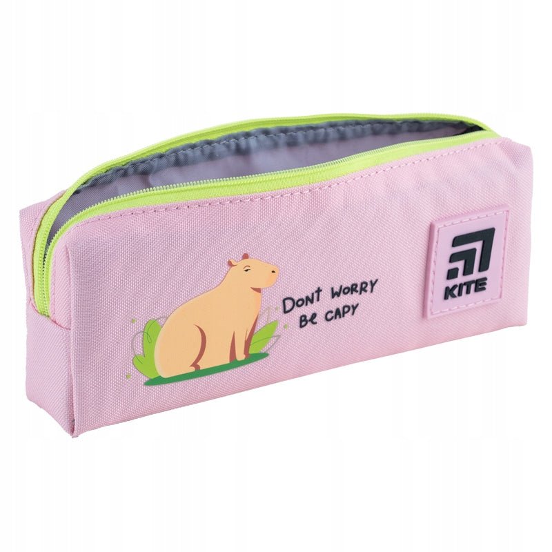 Piórnik saszetka szkolny dla dziewczynek różowy Kapibara