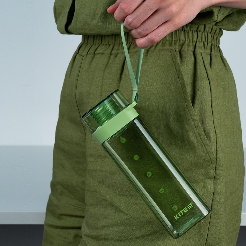 Butelka na wodę, kwadratowa 550 ml, zielony