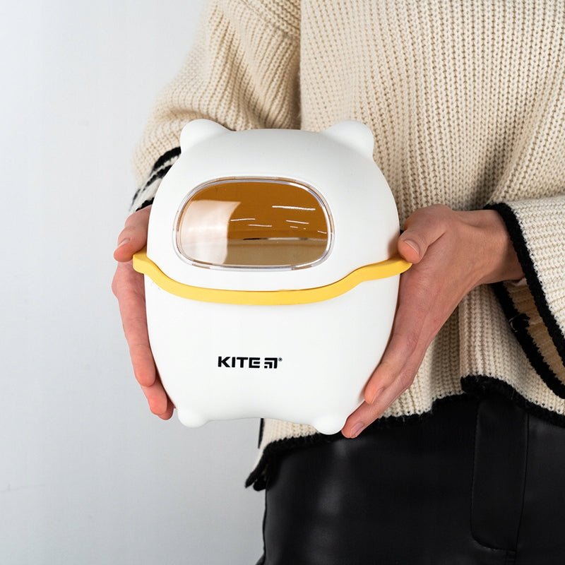 Kosz na śmieci na biurko dla dziecka żółty kosmos