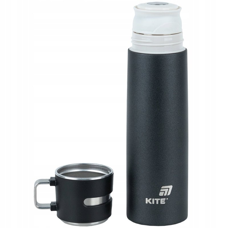 Termos z kubkiem metalowy 500 ml czarny