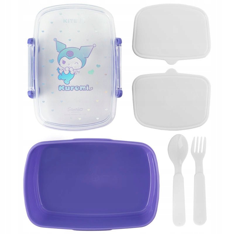 Lunchbox Śniadaniówka ze Sztućcami 750ml fioletowa Kuromi Kite