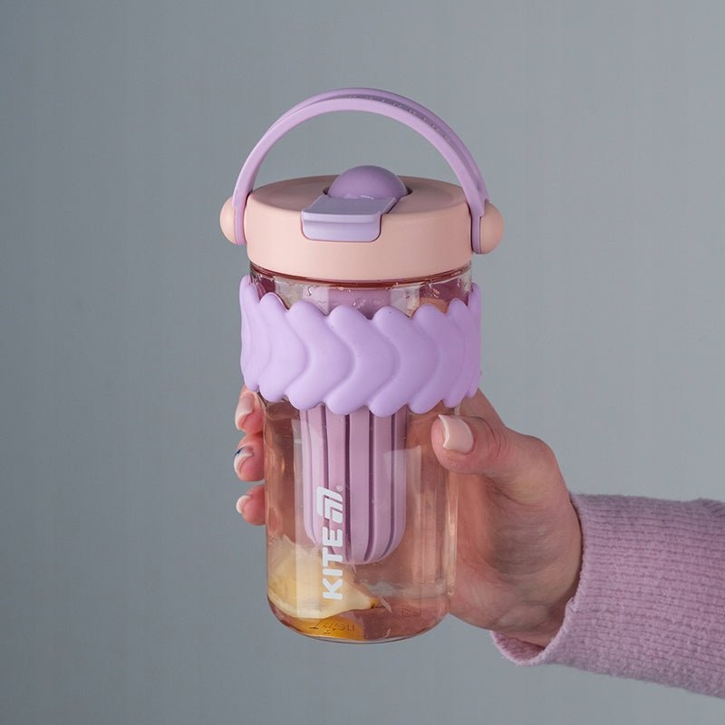 Butelka na wodę z ustnikiem z wkładem na owoce  różowy 700 ml kite