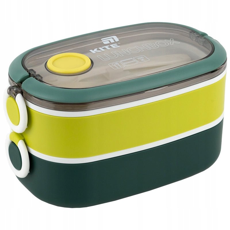 Podwójna śniadaniówka Kite 1600 ml z przezroczystą pokrywką i rączką