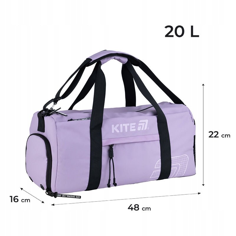 Lekka fioletowa torba Kite z poliestru, z ergonomicznymi uchwytami i dziewczęcym designem