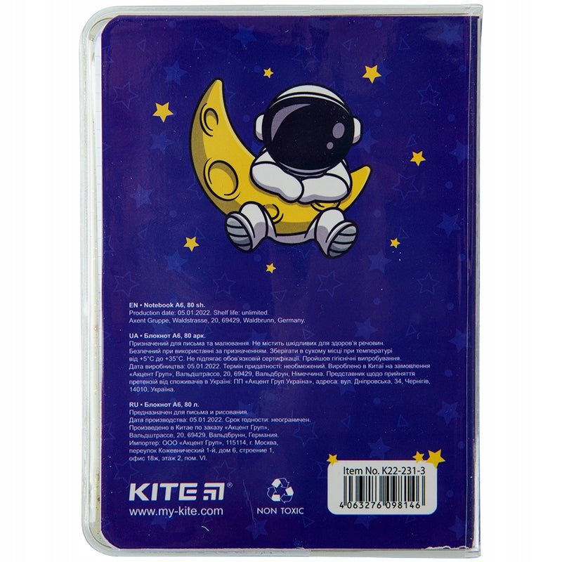 Notatnik A6 w silikonowej okładce 80 kartek Spaceman