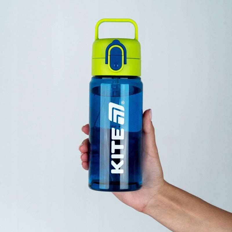 Bidon na wodę z blokadą tritanowy szkolny z uchwytem niebieski 600 ml Kite