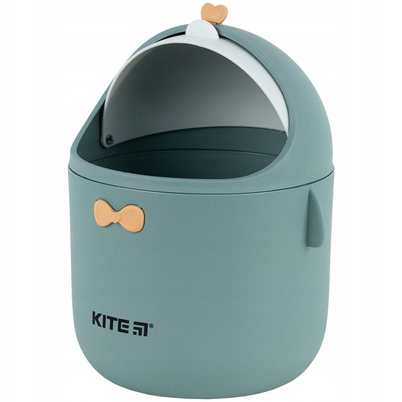 Kosz na śmieci na biurko dla dziecka zielony maskotka