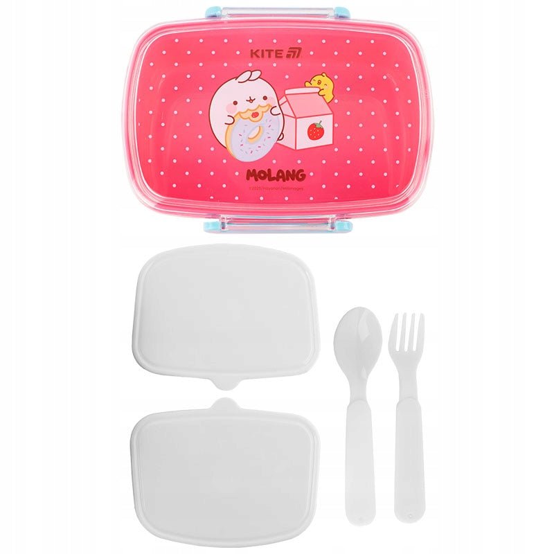 Lunchbox Śniadaniówka ze Sztućcami 750ml różowa Molang Kite