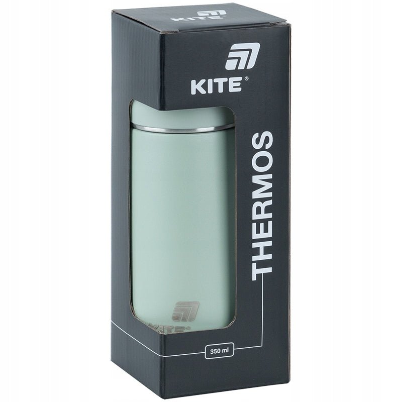 Termos z kubkiem dla dzieci metalowy zielony 350 ml Kite