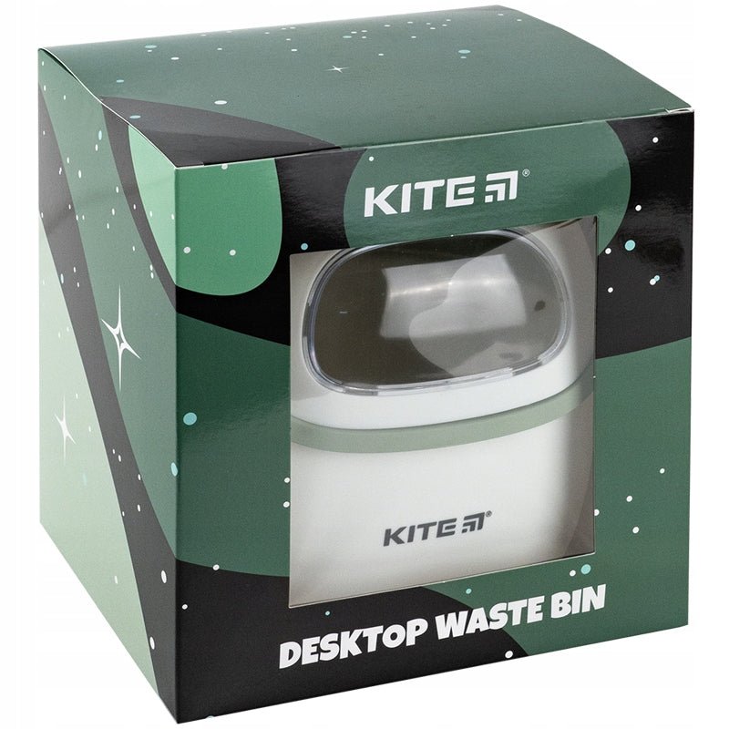 Kosz na śmieci na biurko dla dziecka zielony kosmos