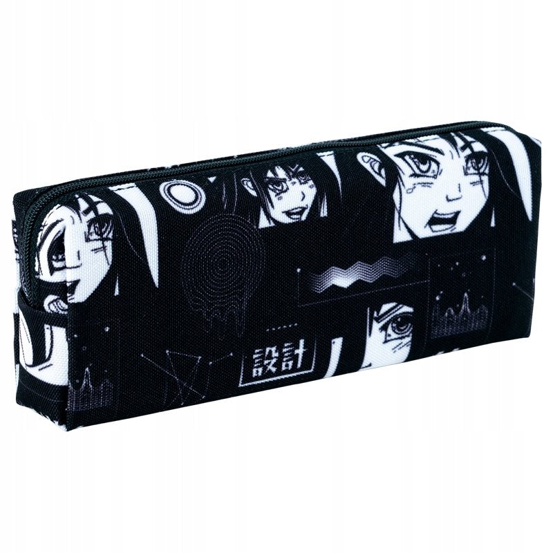 Piórnik saszetka szkolny czarny Anime