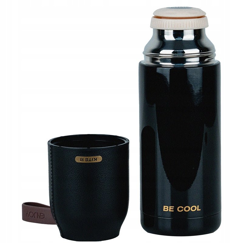 Termos z kubkiem metalowy 350 ml czarny