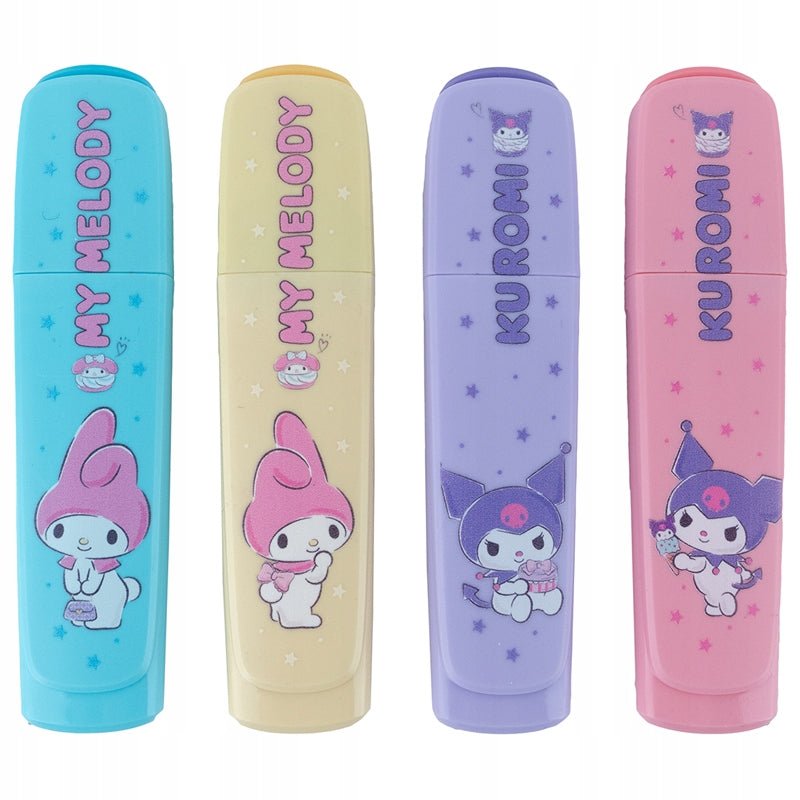 Markery zakreślacz zestaw 4 pastelowych kolorów Kuromi