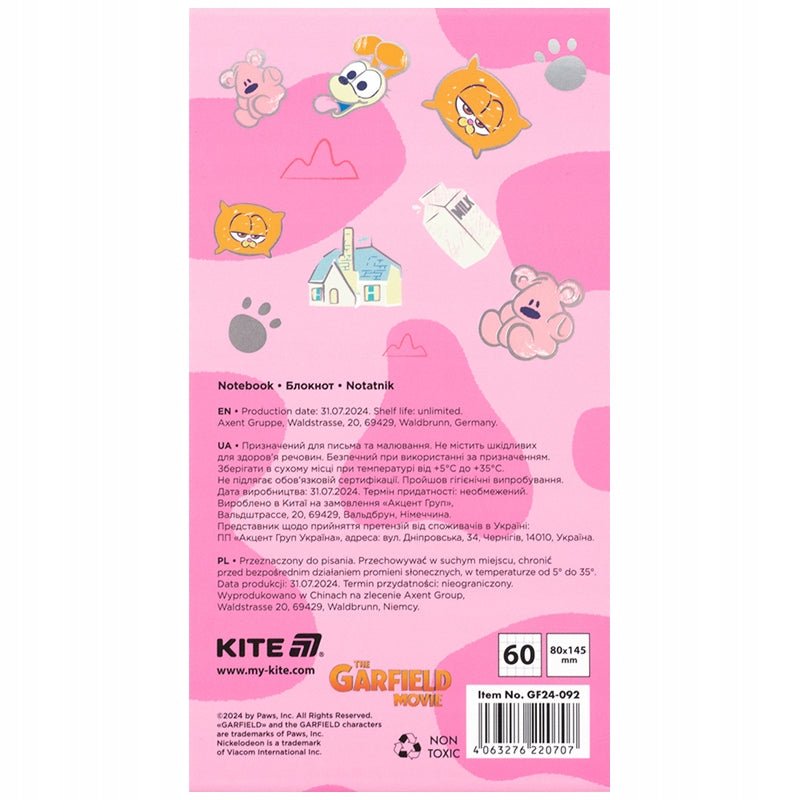 Notes notatnik magnetyczny 60 kartek Garfield Kite