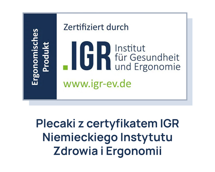 Plecaki Kite z certyfikatem IGR Niemieckiego Instytutu Zdrowia i Ergonomii