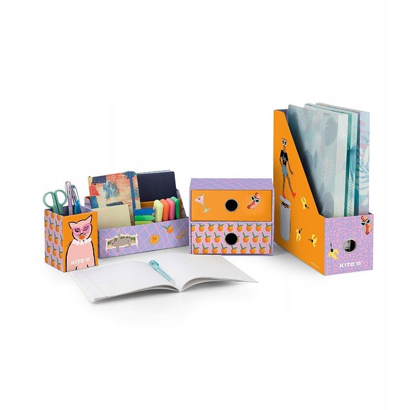 Organizer na biurko 4 elementy karton Bouffants & Broken Hearts