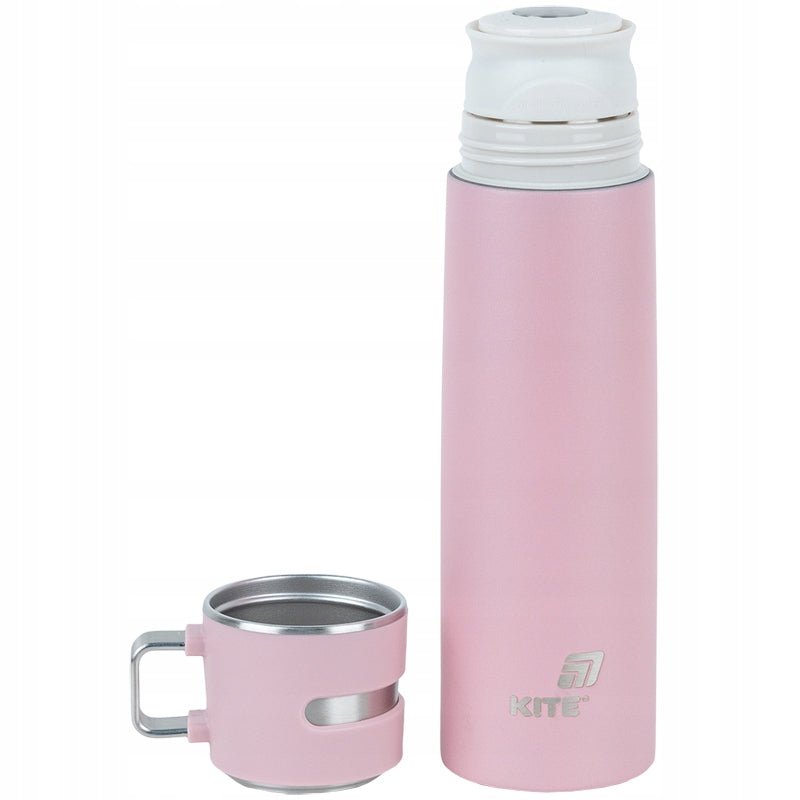 Termos z kubkiem metalowy 500 ml różowy