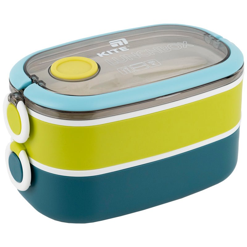 Podwójna śniadaniówka Kite 1600 ml z przezroczystą pokrywką i rączką