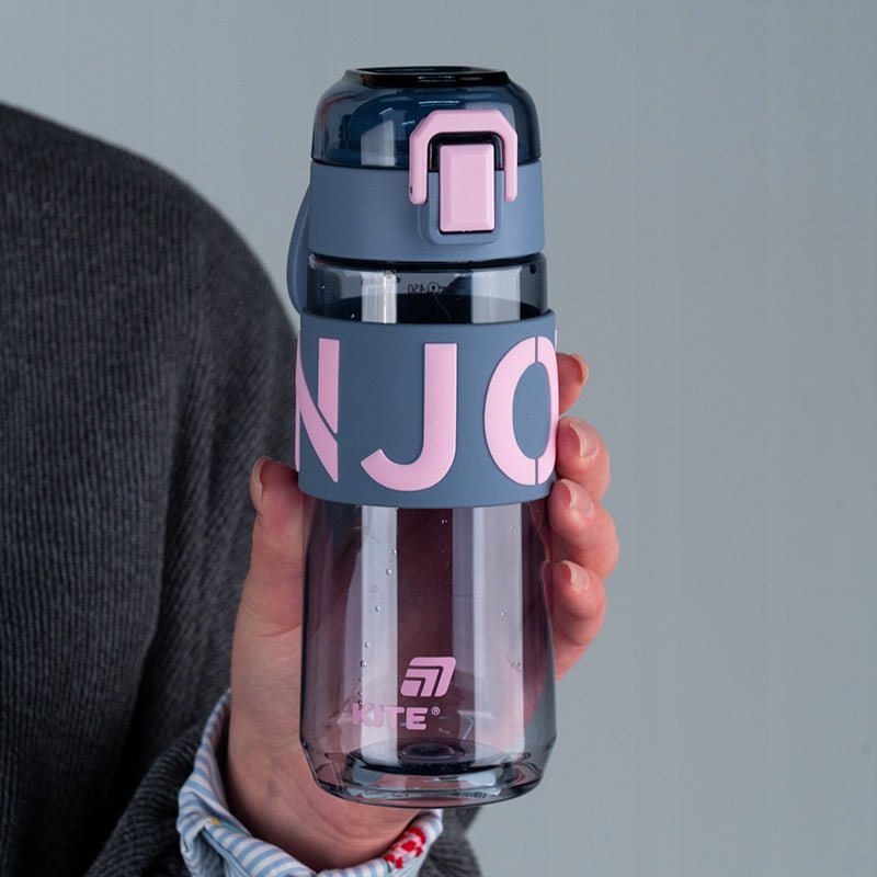 Butelka na wodę bidon do szkoły na siłownię 550 ml z sitkiem szary